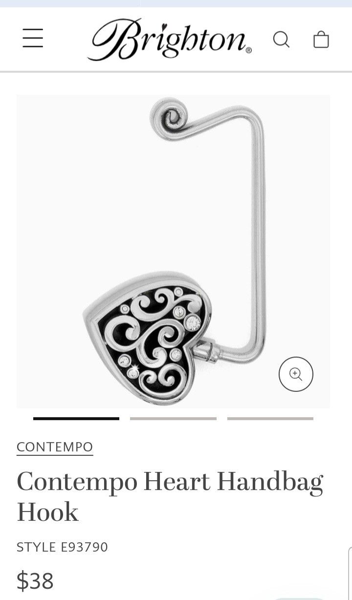 Brighton Silver Plated Heart Purse Hanger