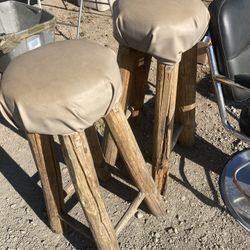 Leather Covered Handmaid Stools