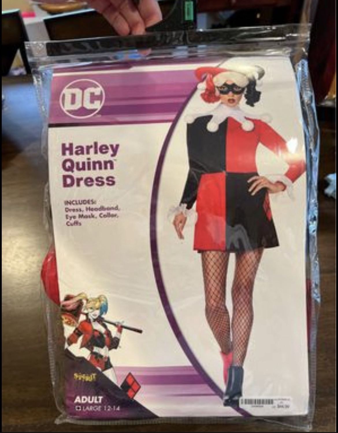New! Never Worn ! Harley Quin Joker Comic Book Halloween Costume!   Size Large !