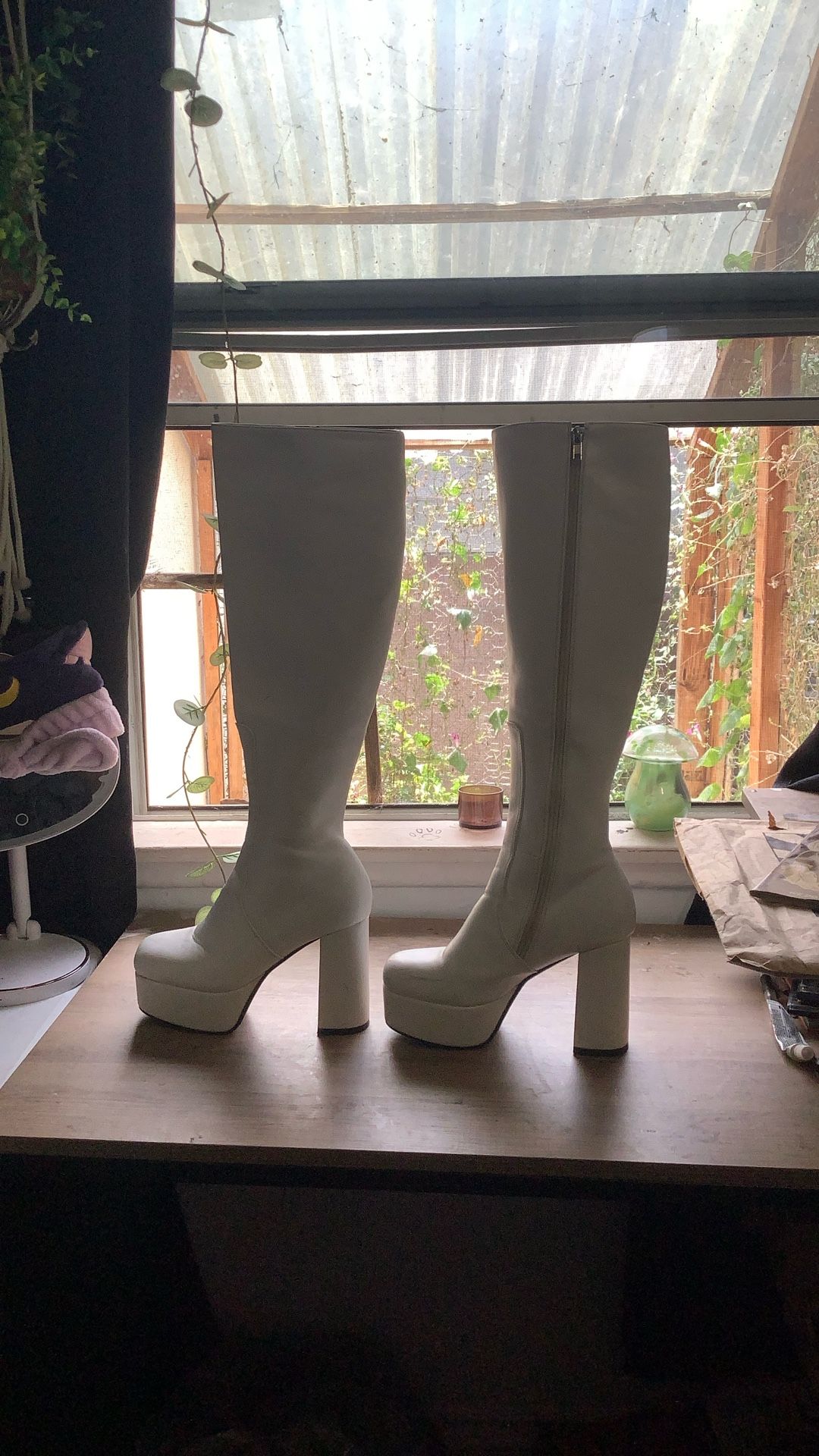 White GOGO boots