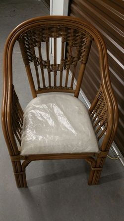 Bamboo chair still has plastic covering