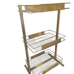 Storage Rack Compact Metal Wire 3 Shelf For Kitchen Bathroom Office Laundry Room