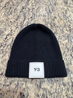 Y-3 Adidas Yohji Yamamoto Black Logo Patch Beanie – OSFA