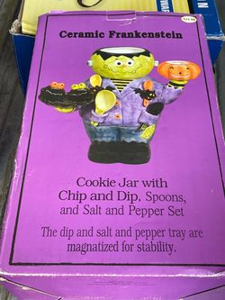 Vintage Ceramic Frankenstein Halloween Cookie Jar