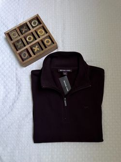 Michael Kors Quarter-Zip Pullover Sweater Dark brown Men's