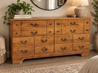 Ashley Furniture 8-Drawer Dresser – Rustic Pine – 63”