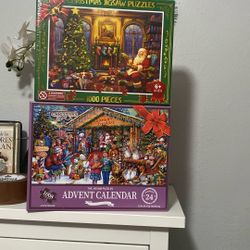 Christmas Jigsaw Puzzles 1000 Pieces 6+ & The Jigsaw Puzzles Advent Calendar 1008 Pieces $25 Both  