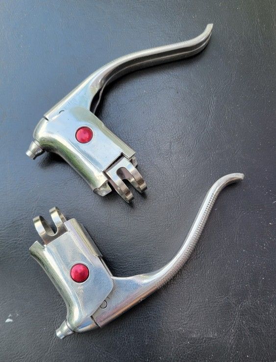 NOS Weinmann Vintage Swiss Bicycle 22mm Red Dot Caliper Brake Lever Set