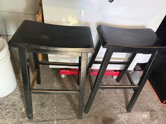 Two wood stools