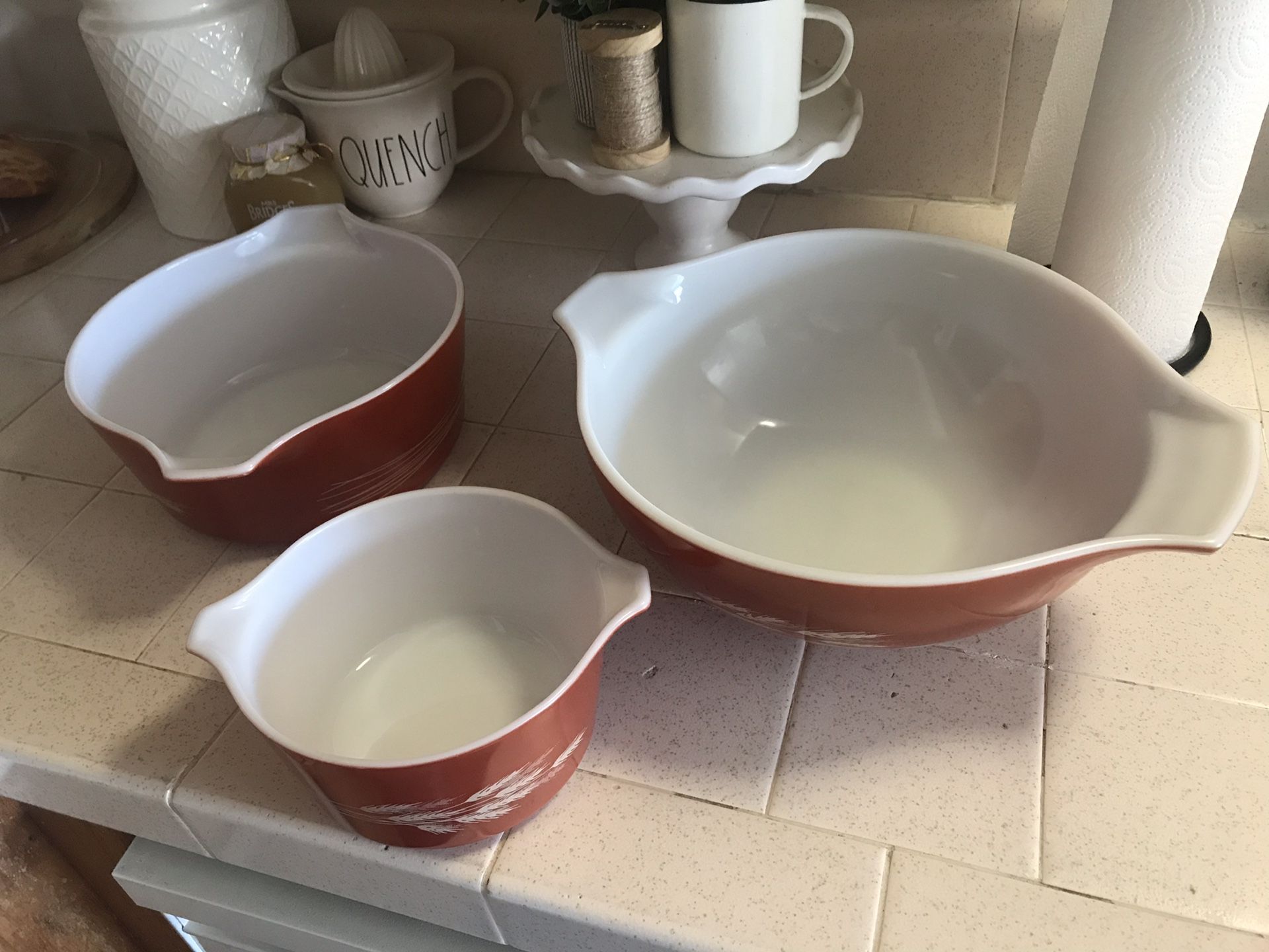 Pirex Autumn Harvest vintage bowls set of 3