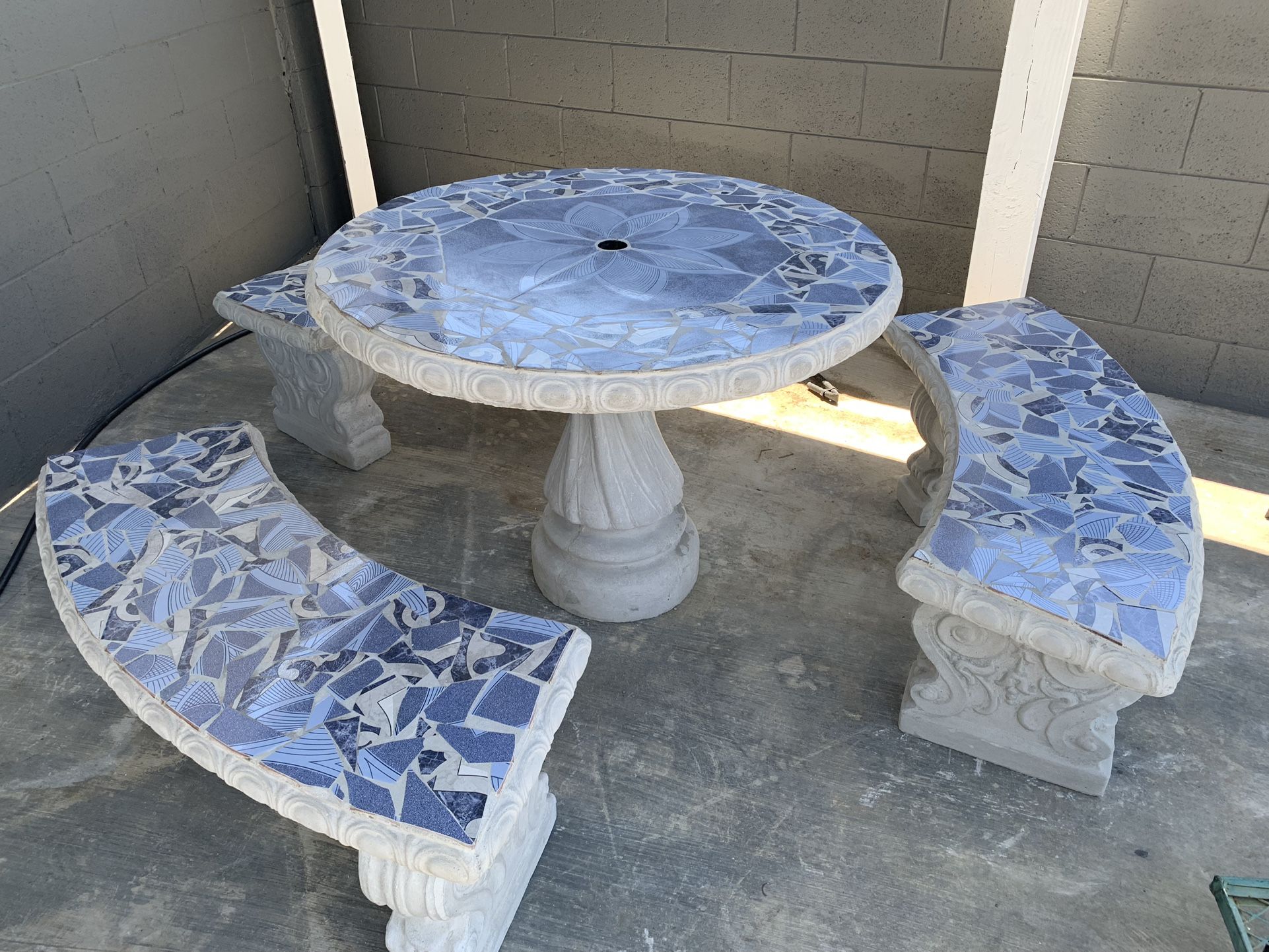 Mosaic Concrete Patio Table