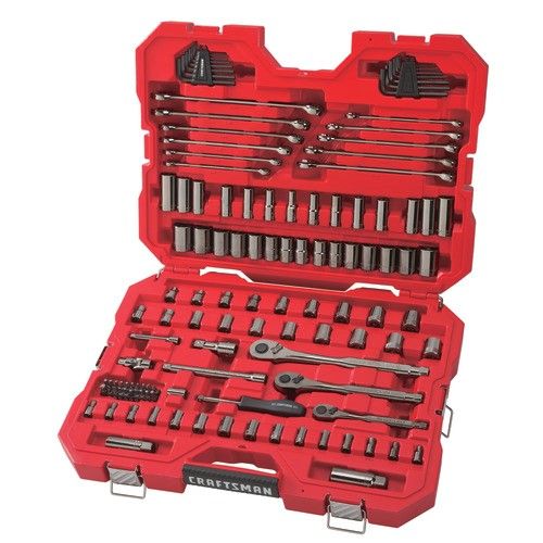 CRAFTSMAN 150-Piece Standard (SAE) and Metric Gunmetal Chrome Mechanics Tool Set