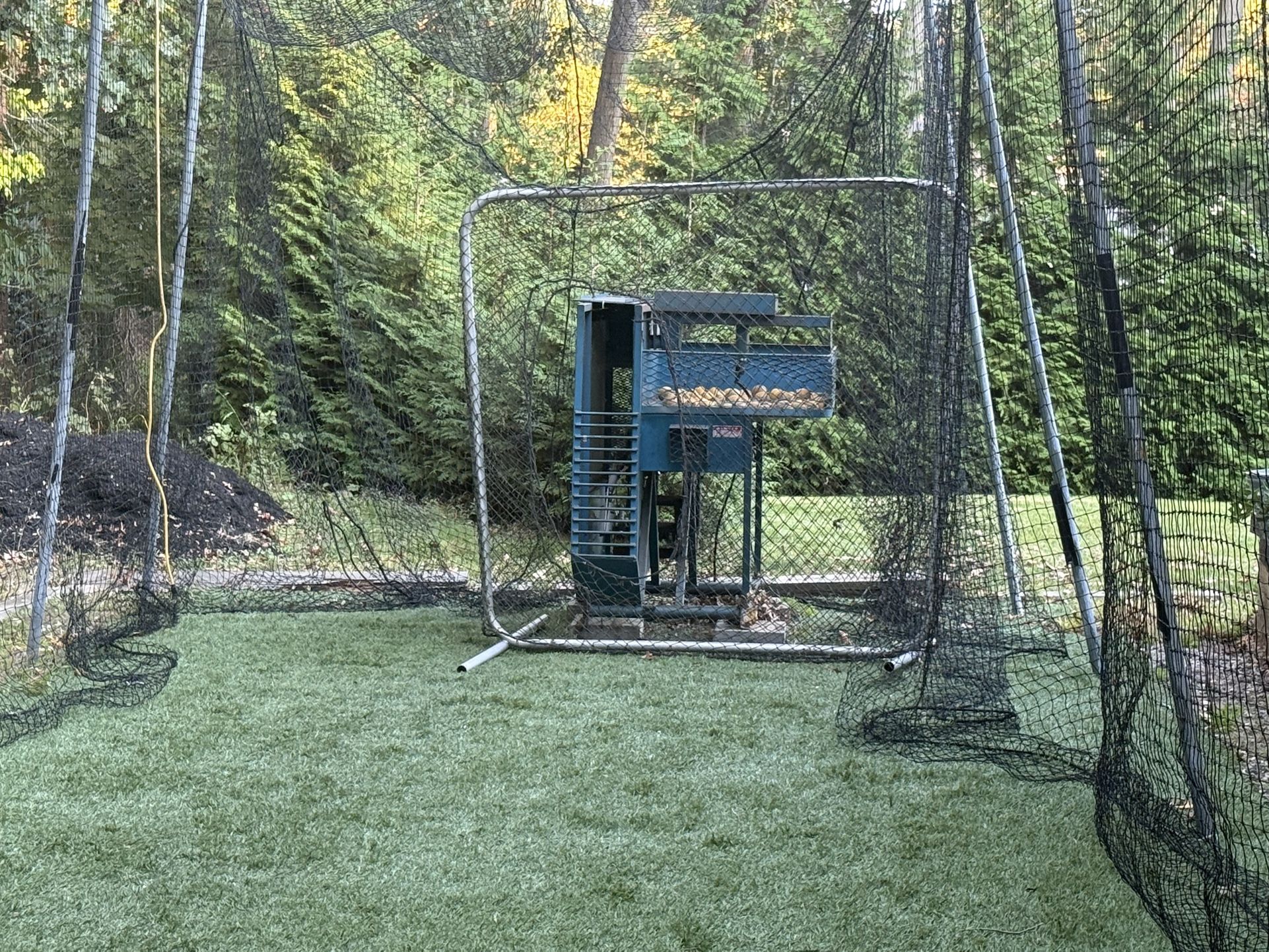 Batting Cage And Pitching Machine Full Set Up