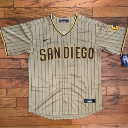 Brown San Diego padres Machado pinstripe jersey
