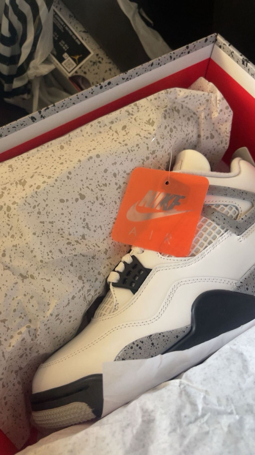 air jordan 4 white cement size 8