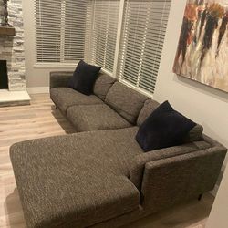 Charcoal Sectional Couch Sofa 
