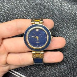 Women's Quartz Watch Blue Dial Gold Tone
