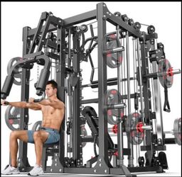 Multi-Function Squat Rack Power Cage with Cable Crossover System,with Weight Bench,
