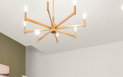 Gold Sputnik Chandelier 8-Light Ceiling Fixture