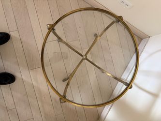 Ram's-Head Glass-Top Side Table
