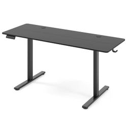 63 x 24 In. Height Adjustable Electric Sit Stand Desk with 3 Memory Height Settings, Rising Desk for Home Office Black