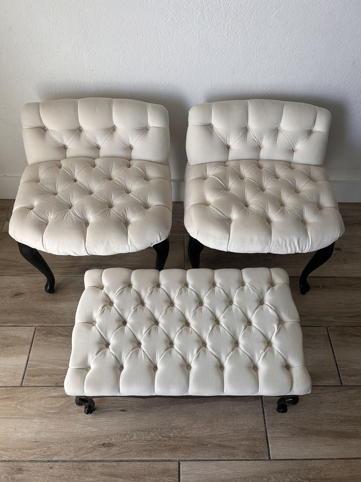 Antique chairs & foot Stool