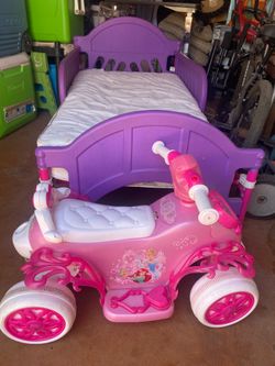 girls bed  and car
