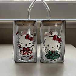 NEW Hello Kitty Christmas Glass Tumbler w/ Bamboo Lid and Glass Straw 16oz  for Sale in Roseville, CA - OfferUp