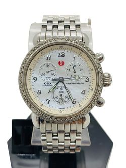 Michele Stainless Steel Band White Face Watch - Watch Only