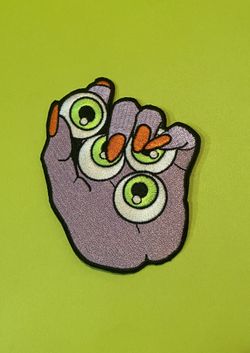 handful of eyes iron on patch
