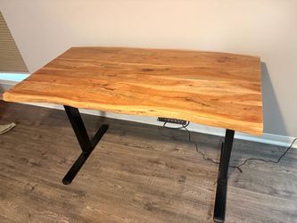 Custom Live Edge Acacia Electric Standing Desk(Solid wood)  – 50x26 Dual Motor ErGear – New Finish