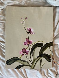 Hand Painted Orchid Canvas