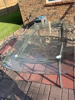 Heavy Glass Patio Table 6 Seater