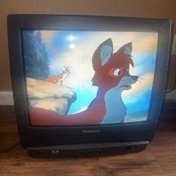 Panasonic CRT 20" TV VCR Combo Omnivision PV-M20F8 Retro Gaming Tested Working 