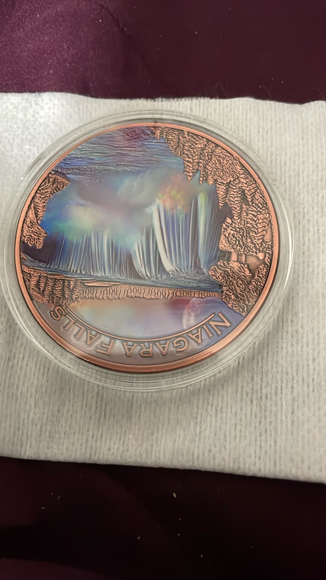 FIVE (5) OZ PUTE COPPER ROUND OF NIAGARA FALL