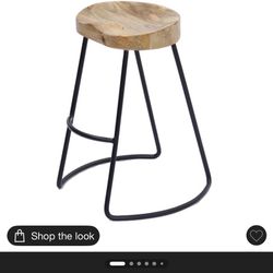 30" Wooden Saddle Seat Barstool