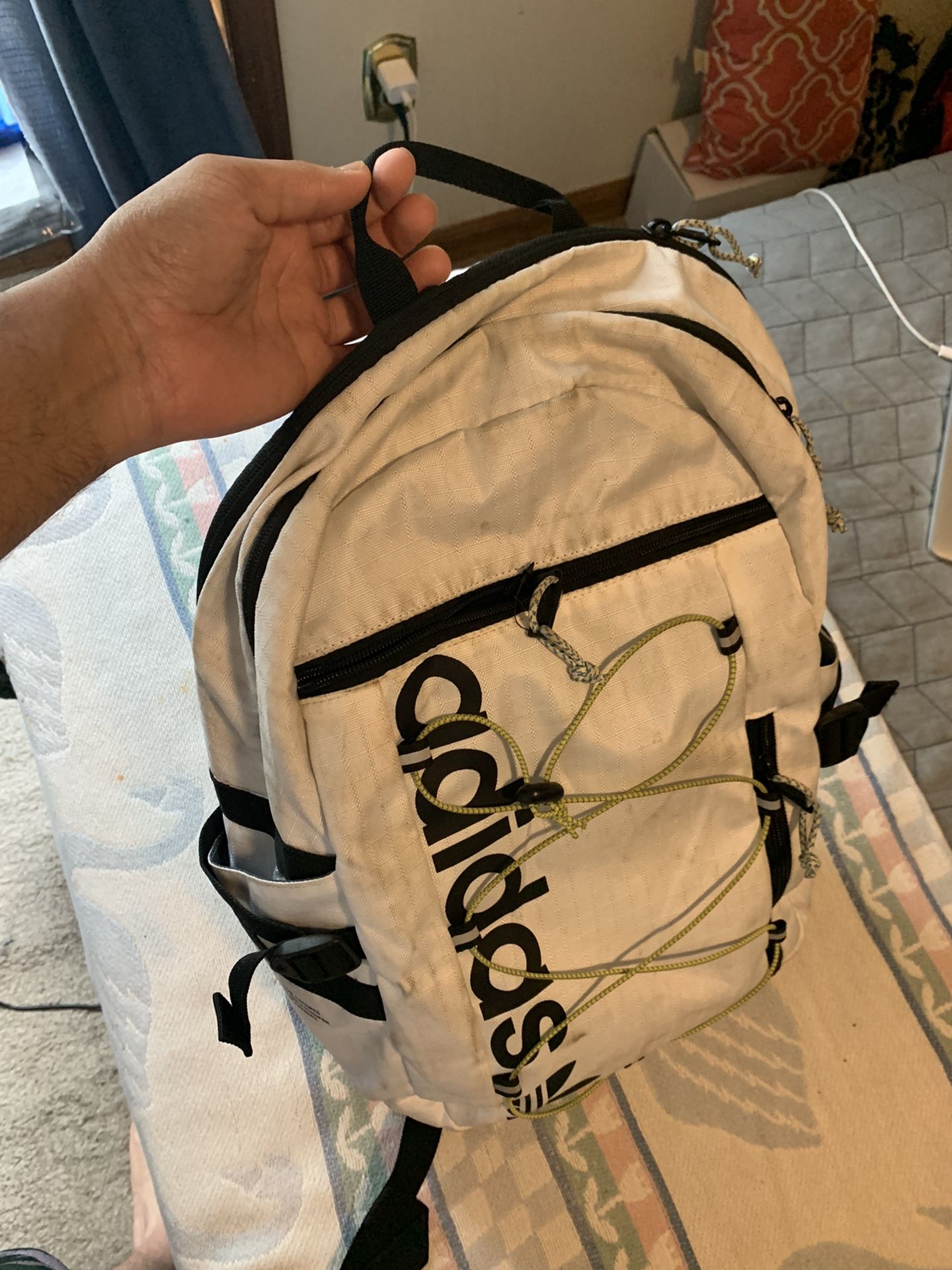 Adidas Bungee Backpack White Barely Used