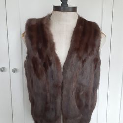Real Russian Red Squirrel Fur Waist Coat Vest Size XS