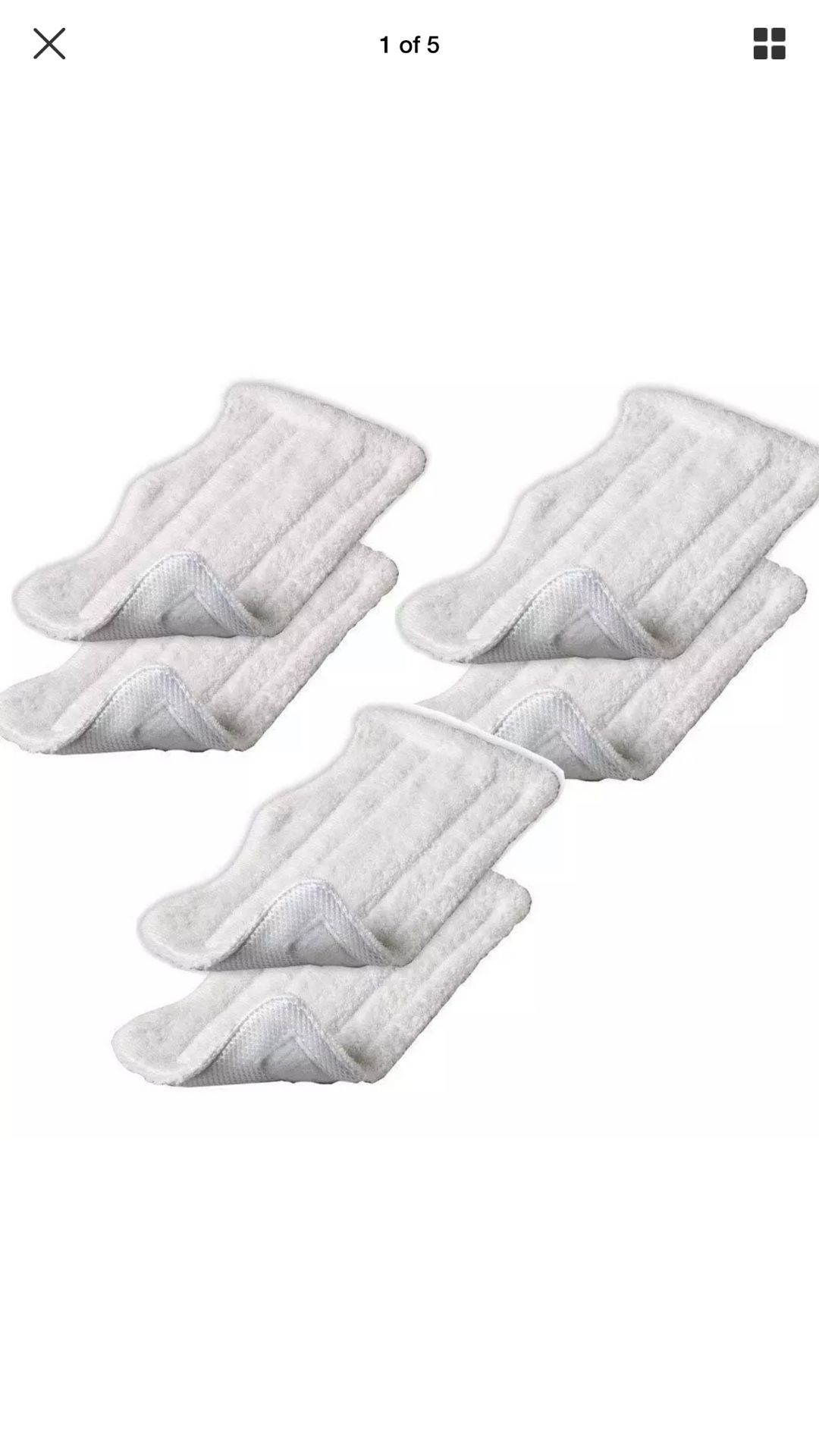 Amariver Microfiber Replacement Pads for Shark Steam Euro-Pro Mop (Set of 6)