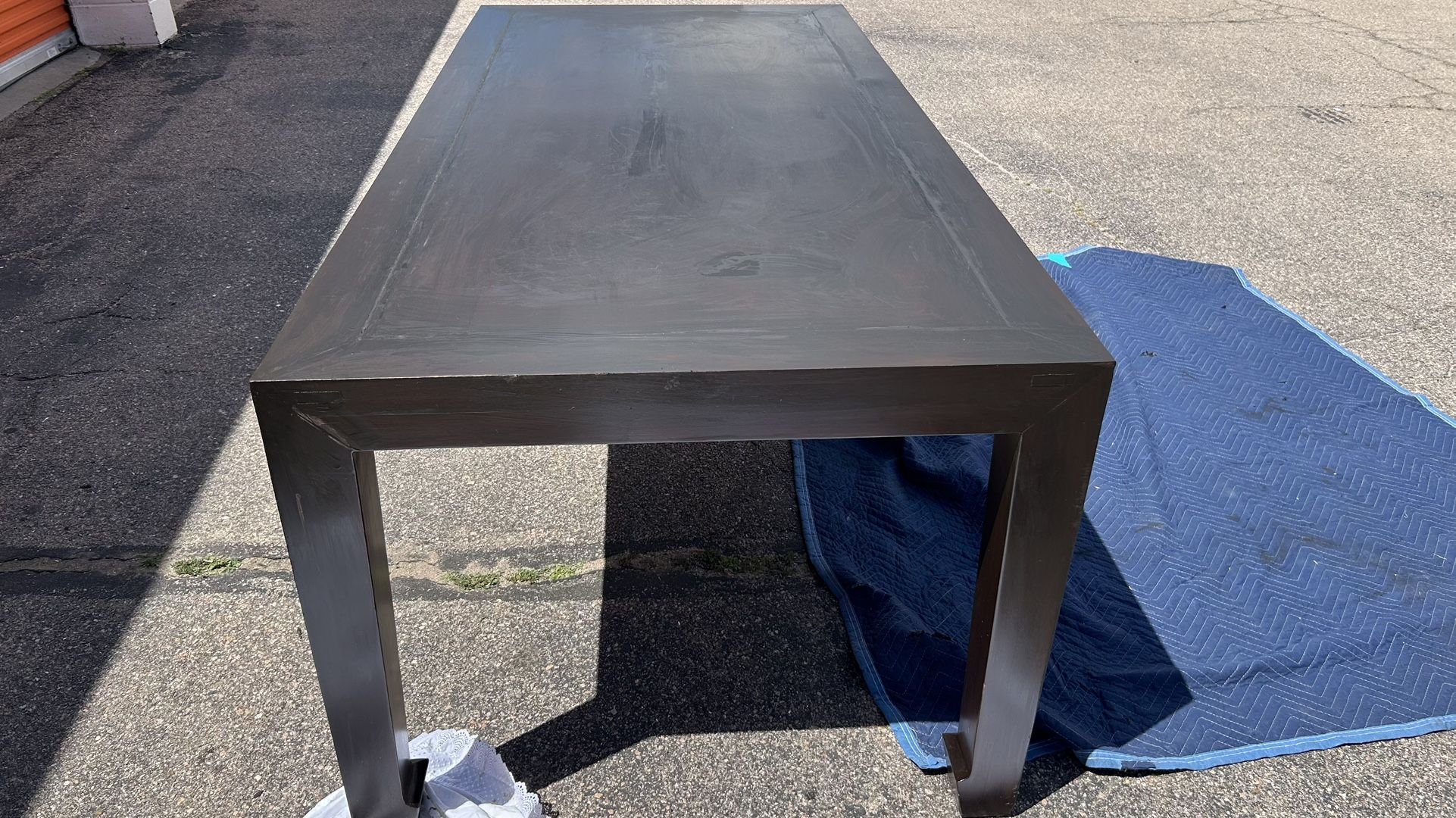 Rare Chinese Ming style dining table large dining table solid Dark Espresso Elmwood L83”*W40”*H32”(address in description) 👇delivery 🚚 available wit