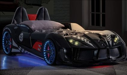 Brand New Black Race Car Design Twin Bed Frame