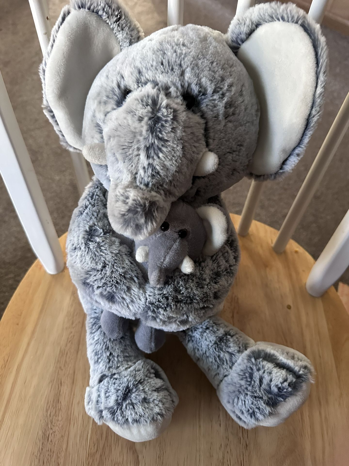 Animal Adventure Elephant And Baby Stuffed Animal Gray 17"