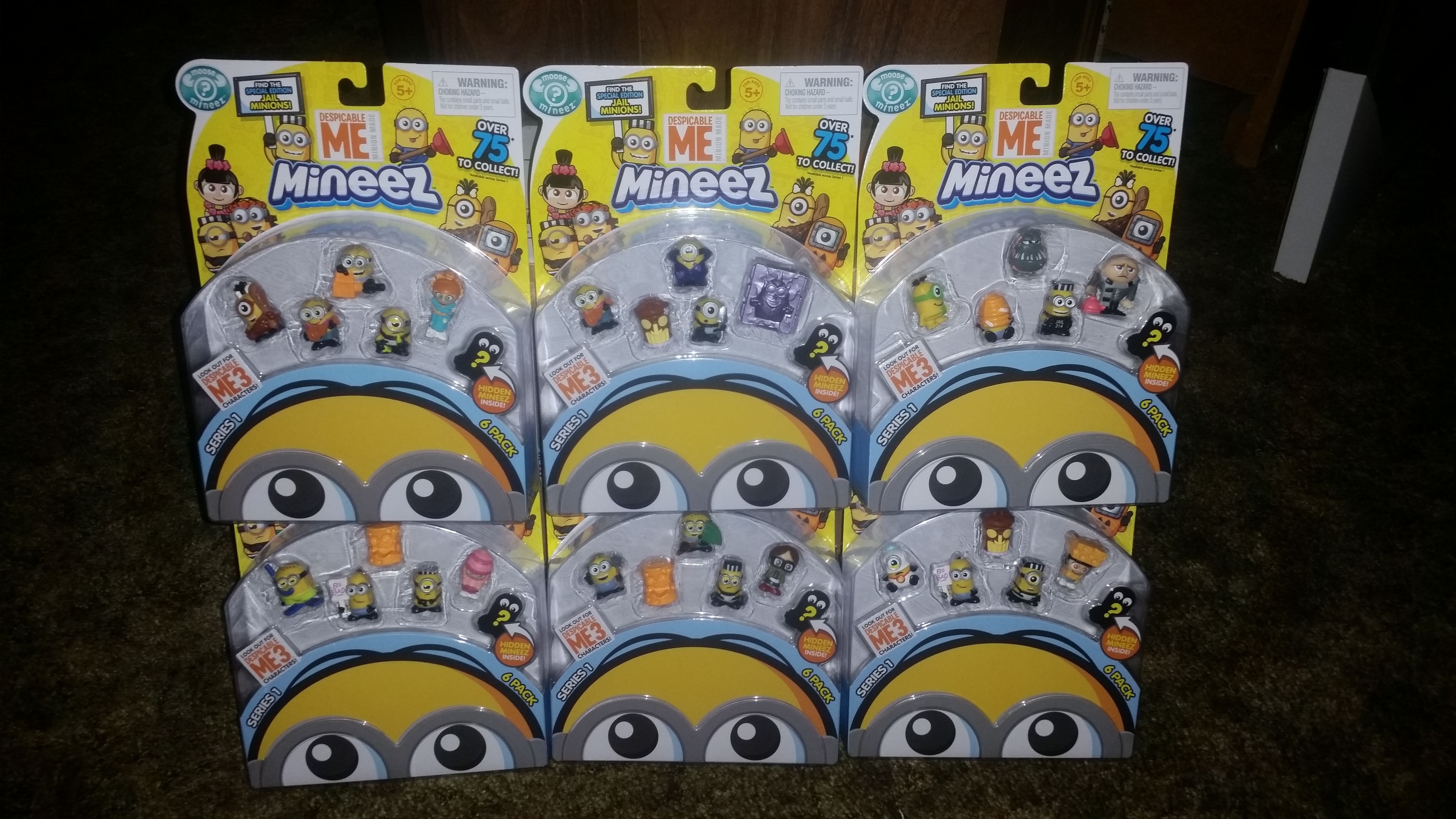 Despicable Me 3 Mineez Series 1 Minions 6 packs. Lot of 6.