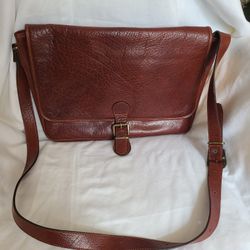 Vintage Wilson Leather brown big messenger bag unisex work school bag laptop