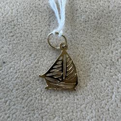 Small Gold Sailboat Pendant 