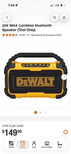 20V MAX Cordless Bluetooth Speaker (Tool Only)