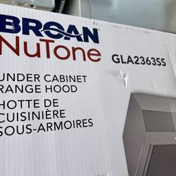 NEW IN BOX BROAN 36” STAINLESS STEEL RANGE HOOD
