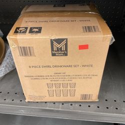 Member’s Mark 8 Piece Swirl Drinkware Set - White