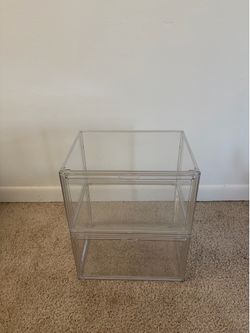 2PCS Large Clear Boxes, Stackable Double Layer Storage Container
