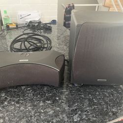 Cambridge Sound works center speaker with subwoofer bass